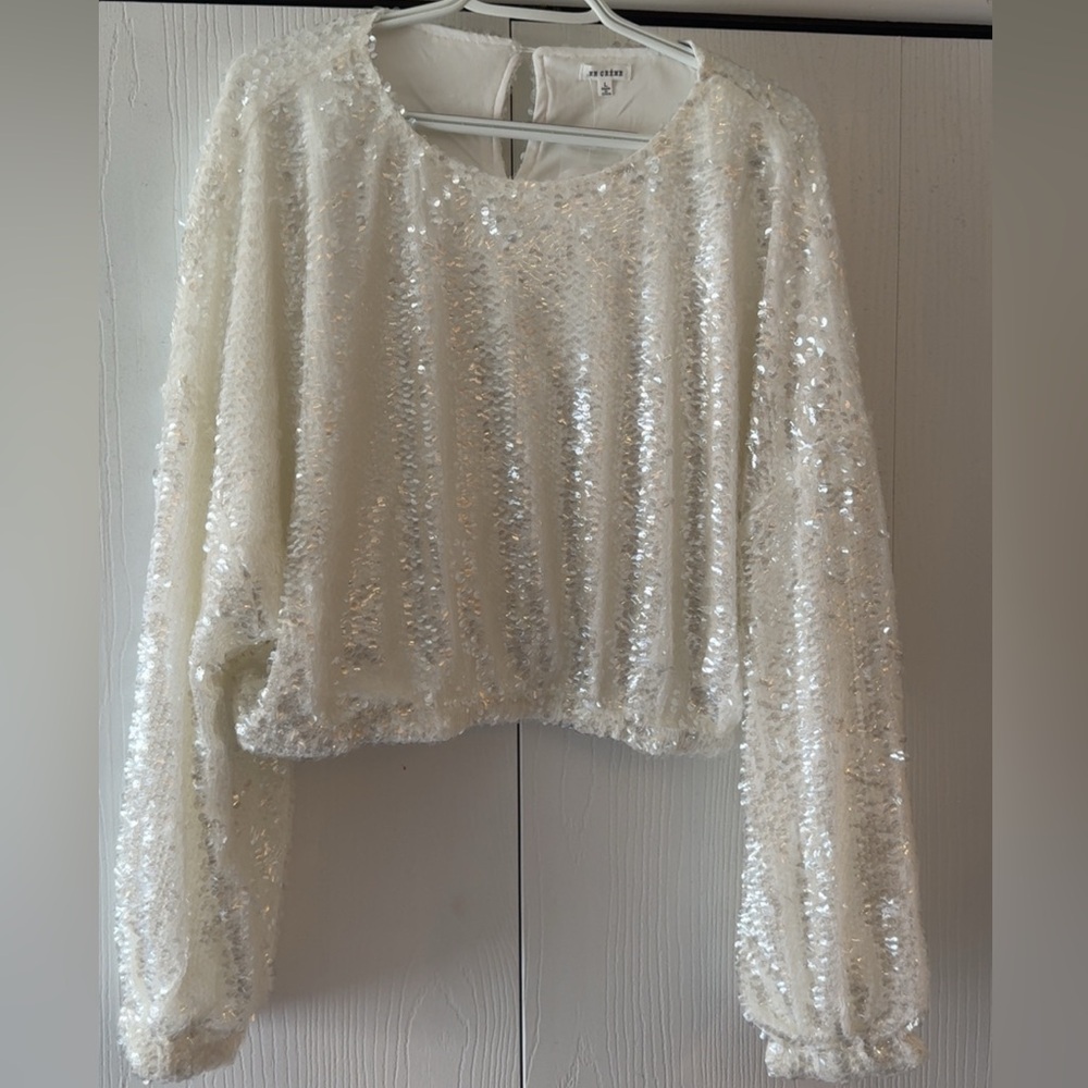 Vici Sequin cropped sweater